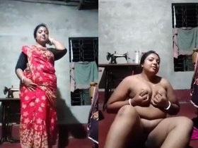 Fatty wife flaunts her naked body and fingering skills
