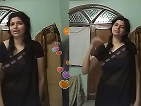 Desi grandma flaunts her moves in a black saree