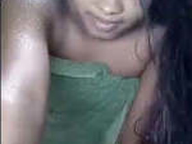 A beautiful girl getting ready for bed after a bath