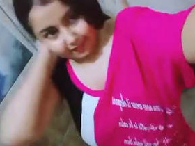 Horny girl shows off in the bathroom