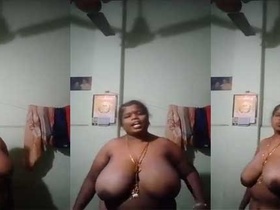 Indian wife flaunts her big natural breasts in front of her husband