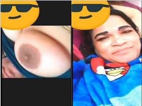 Horny babe flaunts her boobs and pussy