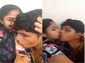 Adorable Tamil girl enjoying a close-up of her partner's breasts