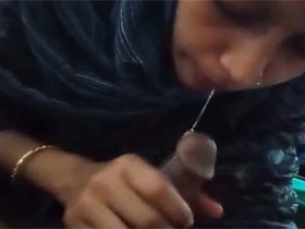 Muslim wife from a village gives blowjob on camera to her husband