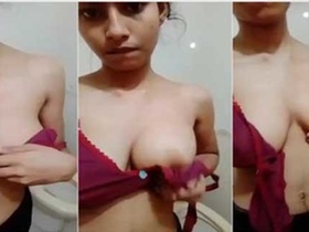 Dehati flaunts her big breasts in front of the camera