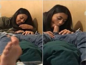 Niri's seductive gaze during a blowjob