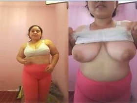 Desi babe flaunts her large breasts