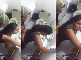 Desi couple caught on camera having sex on the toilet