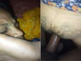 Indian wife and husband engage in sexual activity in rural setting
