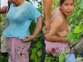 Desi auntie gets wild in the jungle