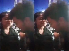 Indian girl pleasures her lover's breasts with her mouth