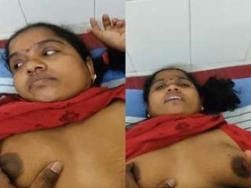 Telugu wife's big boobs pressed and fucked hard