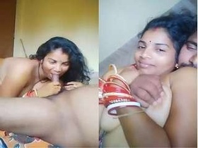 Indian wife gives a blowjob and rides her husband's dick