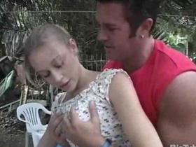 Nanny with small breasts gets anal on the road