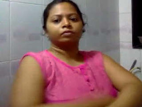 Indian wife in the nude in the bathroom