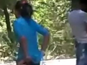 Desi Indian girl gets wild in the park for video
