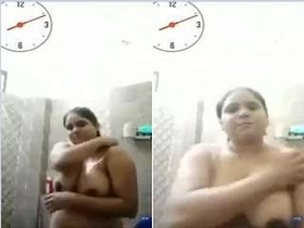 Desi wife gets naked and wet on video call