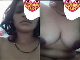 Bhabhi reveals her breasts and intimate area on a video call