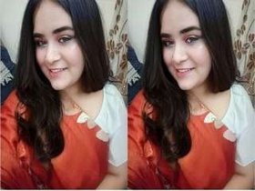 Adorable Indian girl bares her breasts and intimate area