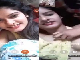 Cute girl flaunts her assets in a video call