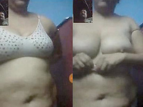 Indian auntie gets ready in a sexy dress