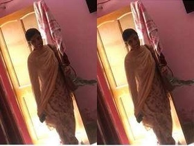 Indian wife gets intimate with her lover while her husband is away