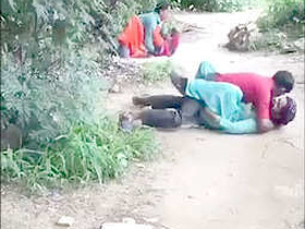 Local desi couple enjoys outdoor sex in the woods