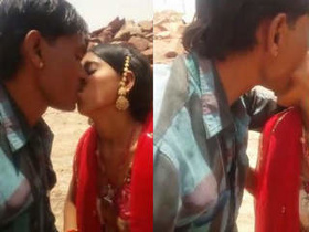 Indian babe gets fucked standing up by lover