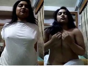 Part 2: Indian girl with sexy look exposes breasts and genitals