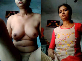 Exclusive video of village girl flaunting her natural boobs and pussy