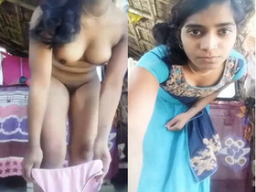 Indian amateur shows off her big boobs and pussy