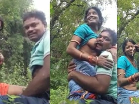 Village couple indulges in outdoor sex with boobs suck and blowjob