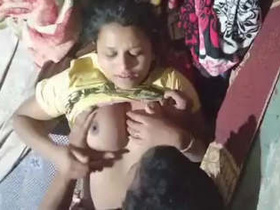 Desi couple's steamy sex session with big boobs bouncing
