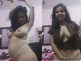 Exclusive video of Sanjana flaunting her big boobs on video call