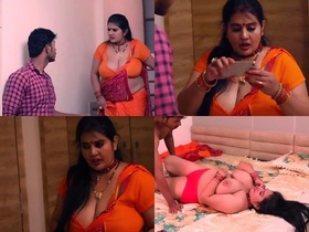 A seductive Indian bhabhi blackmails in a pornographic video with an Indian music background
