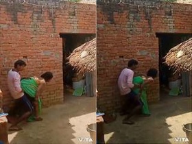Indian village wife cheats on her husband with dewar while alone