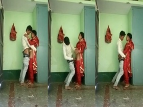 Indian wife has sex while standing next to her young husband