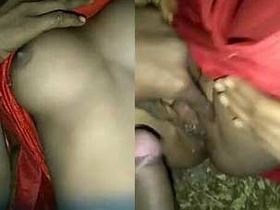 Desi couple enjoys outdoor sex at night