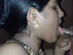 Chubby Indian bhabi gives a blowjob