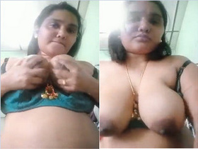 Indian curvy woman flaunts her large breasts