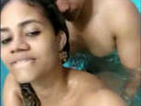 Desi couple engages in sexual activity in pool