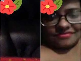 Bangla Budi's steamy video call continues with a close-up of her pussy and tits