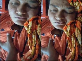 Desi busty wife's sleeping boobs captured in video Part 1