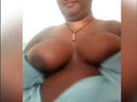 Curvy girl with big boobs flaunts her body in video call