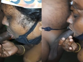 Desi Bhabhi, a curvy woman, gives her partner a blowjob at home