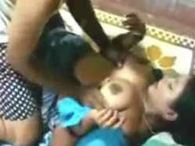 Indian women squeezing and sucking breasts hard