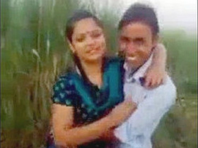 Desi college students share a passionate kiss in outdoor MMS