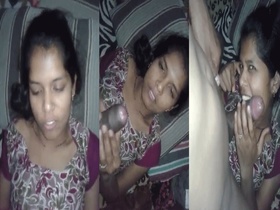 Indian girl gives a great blowjob in MMS video