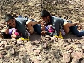 Randi and her friend have outdoor sex in front of a camera in village