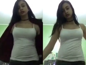 Cute girl with big boobs and a tight pussy gets naughty on camera